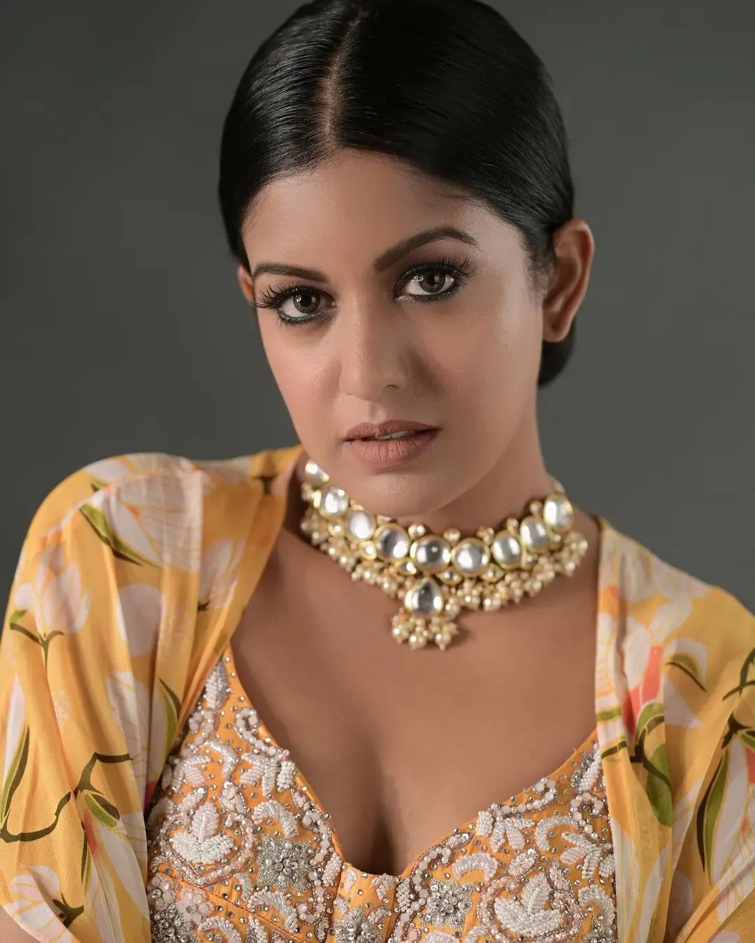 Hindi TV Actress Ishita Dutta In Sleeveless Yellow Lehenga Choli